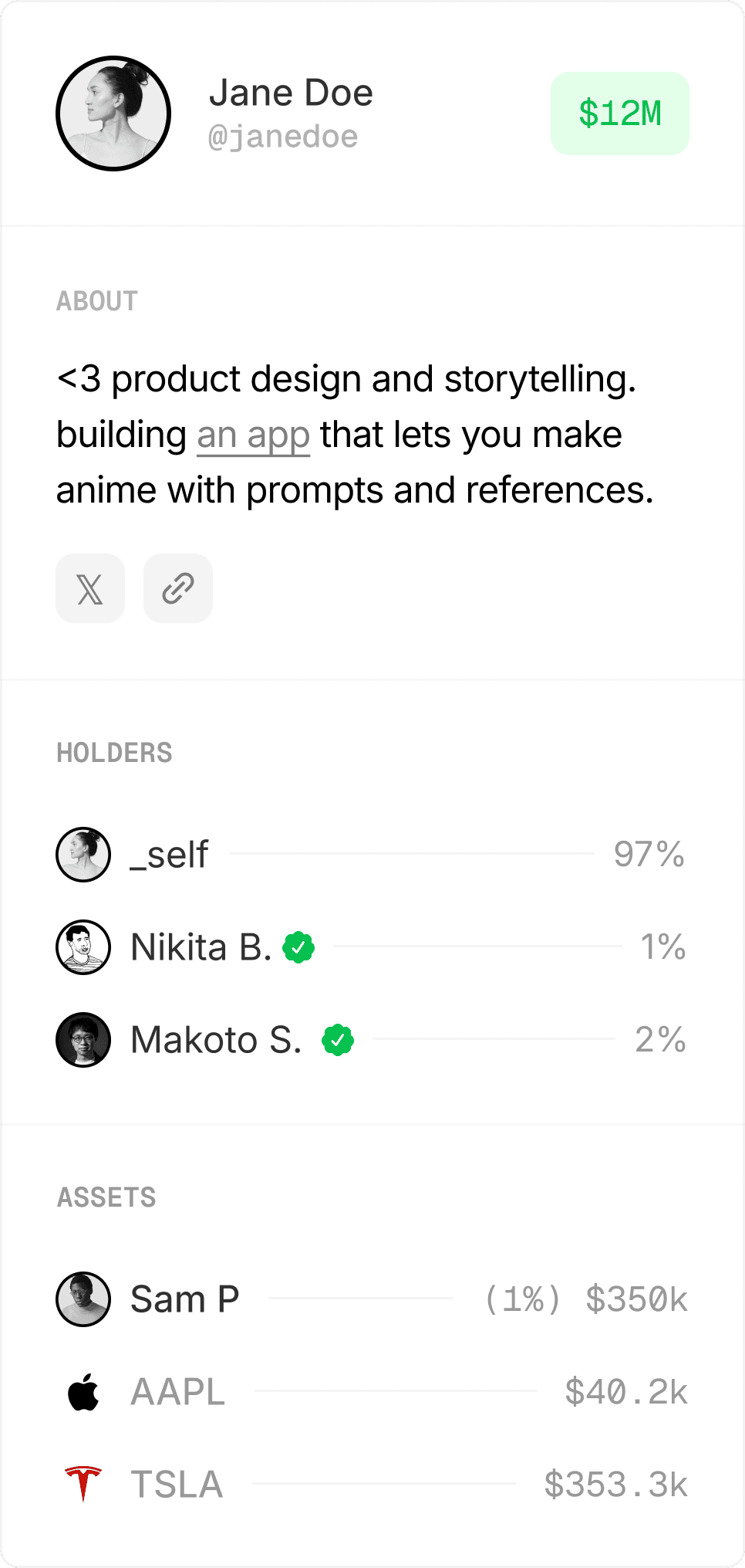 Personal Token Preview